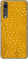 Geschikt voor Huawei P20 Pro hoesje - Stippen - Oranje - Wit - Siliconen Telefoonhoesje