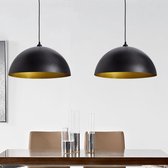 vidaXL Hanglamp - E27 - Zwart - Set van 2