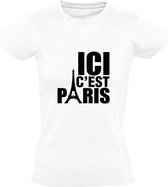 Ici C'est Paris | Dames T-shirt | Wit | This is | Dit is Parijs | Le France | France | Frankrijk | Eiffeltoren | Eiffel Tower | Monument