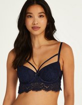 Hunkemöller Dames Lingerie Voorgevormde strapless longline beugel bh Pauline  - Blauw - maat D80