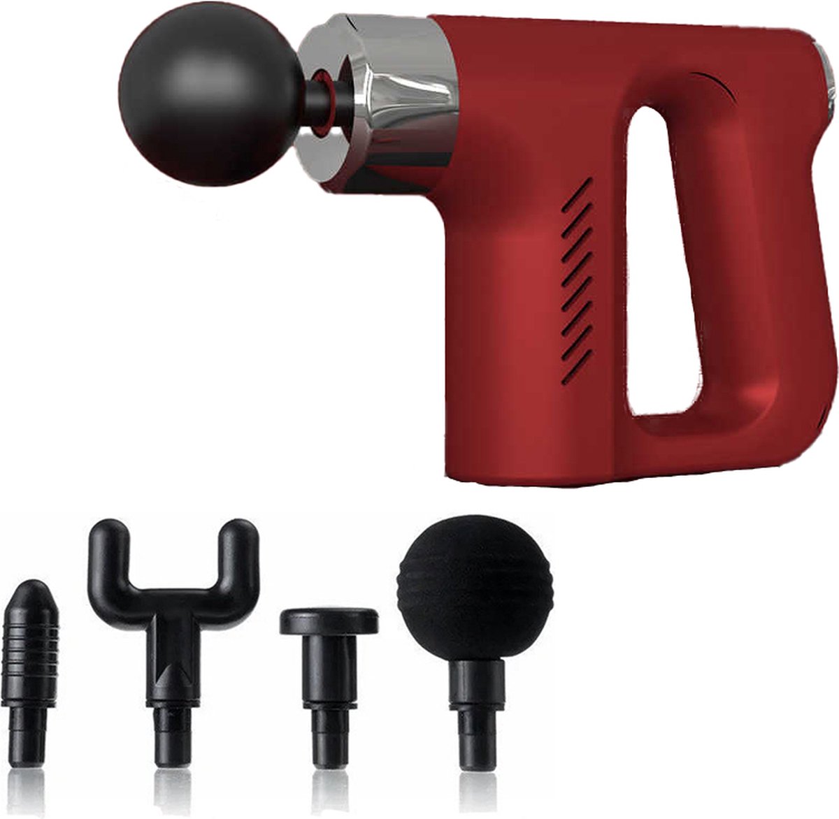 Massage Gun - Sport en Relax Massage – Professioneel - 4 Opzetstukken - Massage Apparaat - Massage pistool - Rood