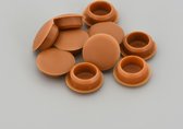 100 stuks - Ronde Afdekdopjes voor Boorgaten - 10mm - Teak Bruin