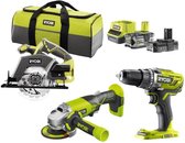 RYOBI R18CK3E-252S ONE + 18V pakket met 3 gereedschappen (boormachine, slijpmachine, cirkelzaag)