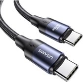 USB-C naar USB-C Kabel 100W 5A - Power Delivery Snellader 3 Meter - Oplaadkabel - USB 3.0 - Macbook, iPad Pro en Air - Samsung Galaxy en Note - Gevlochten Nylon -  114984 GMT