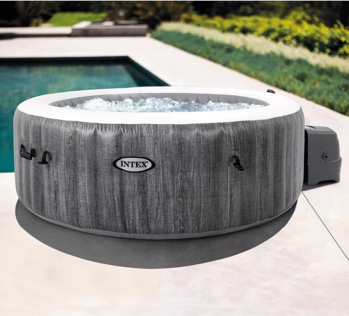 Intex Greywood Deluxe Jacuzzi 196 x 71 cm Grijs Inclusief