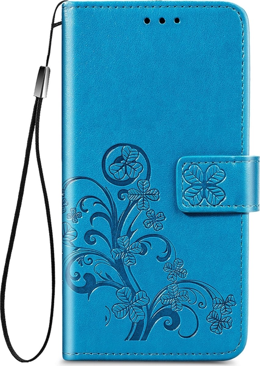 Mobigear Telefoonhoesje geschikt voor Apple iPhone 12 Pro Hoesje | Mobigear Clover Bookcase Portemonnee | Pasjeshouder voor 3 Pasjes | Telefoonhoesje voor Pinpas / OV Kaart / Rijbewijs - Blauw