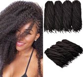 Everygoods 4 Packs Vlechthaar Kinky Hair Extensions, 46Cm Twist Haar Gehaakte