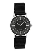 OOZOO Vintage series - Zilveren horloge met zilveren metalen mesh armband - C20141 - Ø32