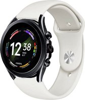 Siliconen Smartwatch bandje - Geschikt voor  Fossil Gen 6 - 44mm sport band - wit - Strap-it Horlogeband / Polsband / Armband