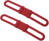 2 Siliconen fiets binders - Stuurbinder - snelbinders-  Mini Spanband - rood