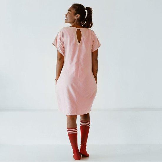 Roze linnen jurk sale