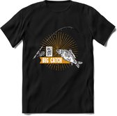 Big Catch - Vissen T-Shirt | Grappig Verjaardag Vis Hobby Cadeau Shirt | Dames - Heren - Unisex | Tshirt Hengelsport Kleding Kado - Zwart - XL
