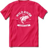 Fishing Club - Vissen T-Shirt | Grappig Verjaardag Vis Hobby Cadeau Shirt | Dames - Heren - Unisex | Tshirt Hengelsport Kleding Kado - Roze - XL