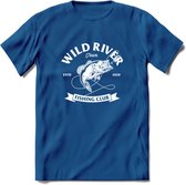 Fishing Club - Vissen T-Shirt | Grappig Verjaardag Vis Hobby Cadeau Shirt | Dames - Heren - Unisex | Tshirt Hengelsport Kleding Kado - Donker Blauw - XL