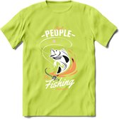 Cool People Do Fishing - Vissen T-Shirt | Oranje | Grappig Verjaardag Vis Hobby Cadeau Shirt | Dames - Heren - Unisex | Tshirt Hengelsport Kleding Kado - Groen - M