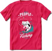 Cool People Do Fishing - Vissen T-Shirt | Aqua | Grappig Verjaardag Vis Hobby Cadeau Shirt | Dames - Heren - Unisex | Tshirt Hengelsport Kleding Kado - Roze - M
