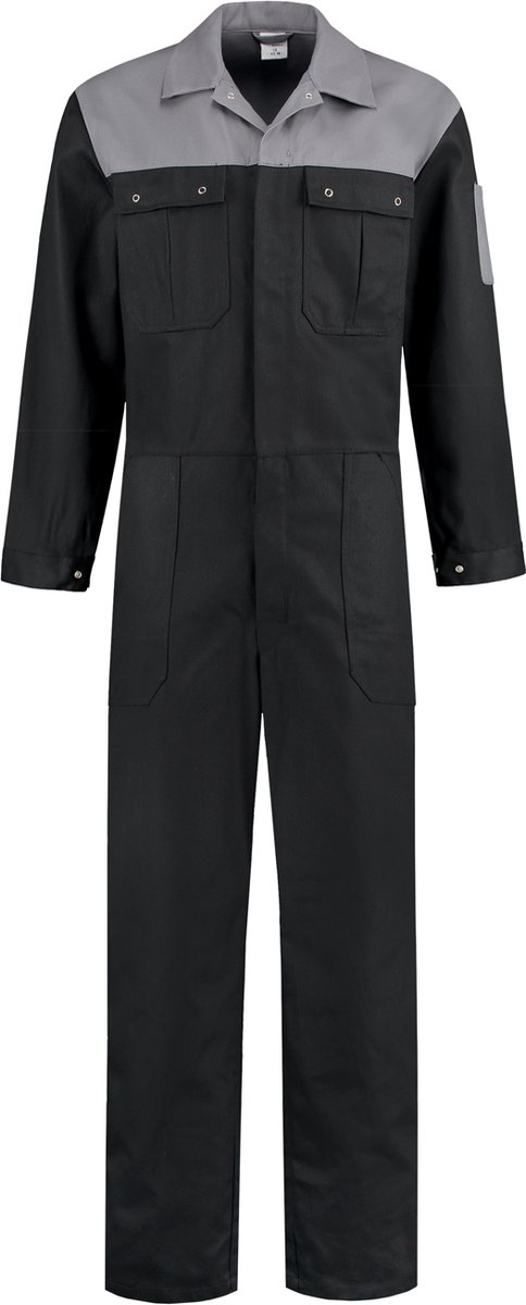 Top Rock Overall OVK2KL-002 (100% KATOEN) - Zwart/Grijs - 62