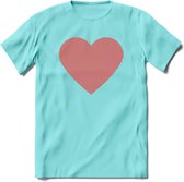 Valentijn Hart T-Shirt | Grappig Valentijnsdag Cadeautje voor Hem en Haar | Dames - Heren - Unisex | Kleding Cadeau | - Licht Blauw - XXL