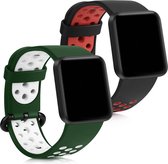 kwmobile 2x armband voor Xiaomi Mi Watch Lite / Redmi Watch - Bandjes voor fitnesstracker in zwart / rood / groen / wit
