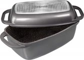 Stoneline inductie braadpan 40 x 22 cm, braadpan met deksel geschikt voor de oven, deksel kan gebruikt worden als braadpan, gegoten aluminium braadpan met antiaanbaklaag gemaakt va