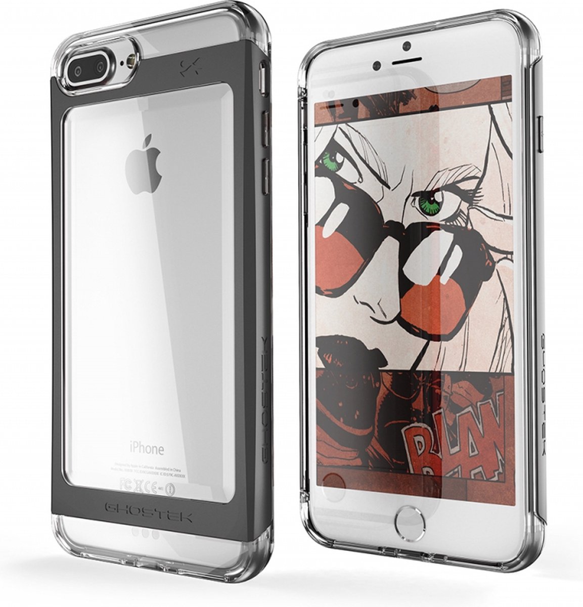 Apple iPhone 8 Plus Hoesje - Ghostek - Cloak 2 Serie - Hard Kunststof Backcover - Zwart - Hoesje Geschikt Voor Apple iPhone 8 Plus