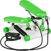 Relaxdays swing stepper - 2 weerstandsbanden - fitness stepper - display - diverse kleuren - groen