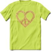 Valentijn Goud Hart T-Shirt | Grappig Valentijnsdag Cadeautje voor Hem en Haar | Dames - Heren - Unisex | Kleding Cadeau | - Groen - XL