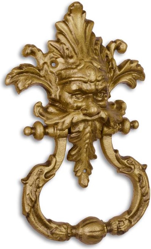 Gietijzeren deurklopper - Mythische man - Messing