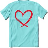 Valentijn Hart T-Shirt | Grappig Valentijnsdag Cadeautje voor Hem en Haar | Dames - Heren - Unisex | Kleding Cadeau | - Licht Blauw - XXL