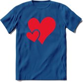 Valentijn Hart T-Shirt | Grappig Valentijnsdag Cadeautje voor Hem en Haar | Dames - Heren - Unisex | Kleding Cadeau | - Donker Blauw - M