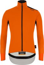 Santini Fietsjack Winter Heren Oranje Zwart - Vega Extreme Winter Jacket Orange Fluo - M