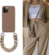 CF Pack - iPhone 13 Mini Cover With Neck Cord Fashion Cover Girls Cross Neck Phone Case For Silicone Hanging Rope Mobile Phone Case Hoesje Siliconen