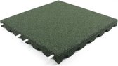 Rubberen tegels | 4 stuks | Per 1 m² | Groen | Dikte 4,5cm | 50x50cm