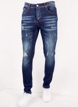 Slim fit Jeans Stretch Heren met Gaten- SLM-36 - Blauw