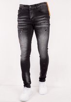 Jeans met Paint Splatter Heren Slim Fit -DC-004- Zwart