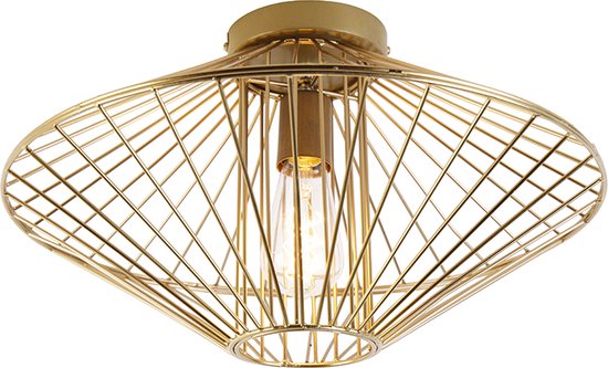 QAZQA zahra - Design Plafondlamp - 1 lichts - Ø 450 mm - Goud/messing - Woonkamer | Slaapkamer | Keuken