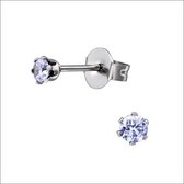 Aramat jewels ® - Ronde zweerknopjes lila zirkonia chirurgisch staal 3mm