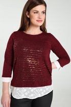 Cassis Dames T-shirt in tricot met onderhemd - T-shirt - Maat 42