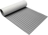 Premium Boot Bekleding - EVA Foam Boot Bedekking - Boat Decking Material - Dekbeslag Boot - Decking Mat - 240x60cm - Lichtgrijs-Zwart