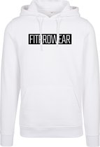 FitProWear Trui Heren Block - Wit - maat S - Mannen - Hoodie - Trui  - Sweater - Sporttrui - Sportkleding - Casual kleding - Trui Heren - Witte trui - Katoen / Polyester - Trui Capuchon - Hoodie Capuchon