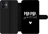 Bookcase Geschikt voor iPhone 12 Mini telefoonhoesje - Mama jij bent zo lief - Quotes - Mama - Spreuken - Met vakjes - Wallet case met magneetsluiting