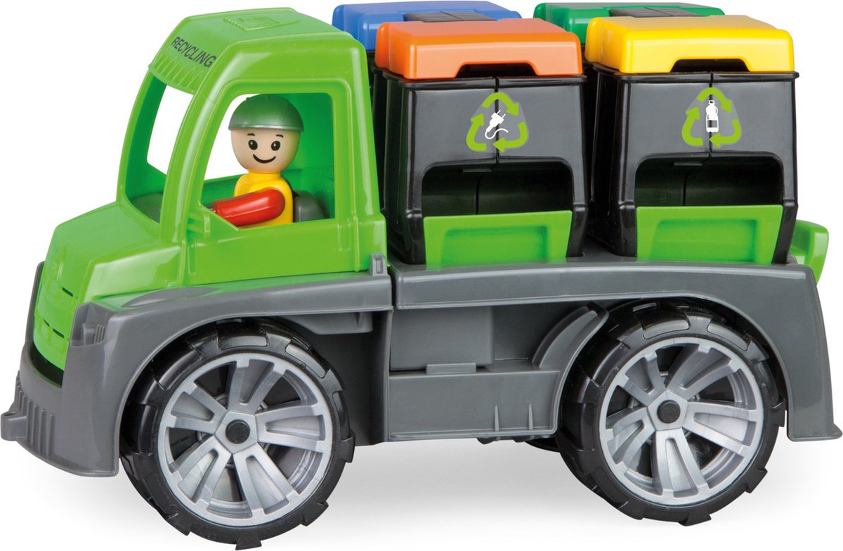 Lena vuilniswagen truxx jongens 28 x 16 cm groen/grijs 2-delig