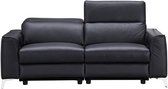 Elektrische relaxbank - 2 zits - Leder en zwart imitatie - Modern - EDISON