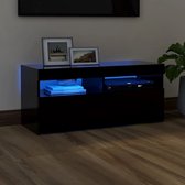 Decoways - Tv-meubel met LED-verlichting 90x35x40 cm zwart
