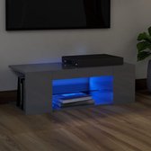 Decoways - Tv-meubel met LED-verlichting 90x39x30 cm hoogglans grijs