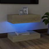 Decoways - Tv-meubel met LED-verlichting 60x35 cm sonoma eikenkleurig