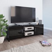 Decoways - Tv-meubel 120x30x37,5 cm spaanplaat hoogglans zwart