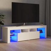 Decoways - Tv-meubel met LED-verlichting 140x35x40 cm wit