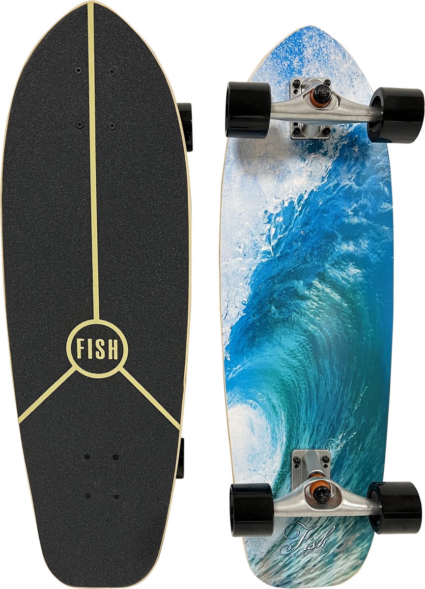 I Wannahave Skateboard - Fish board Pro - Volwassenen en Kinderen - Color Sea Waves - 81 cm