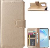 LuxeBass Hoesje geschikt voor Samsung Galaxy S20 - Bookcase Goud - portemonnee hoesje - telefoonhoes - gsm hoes - telefoonhoesjes